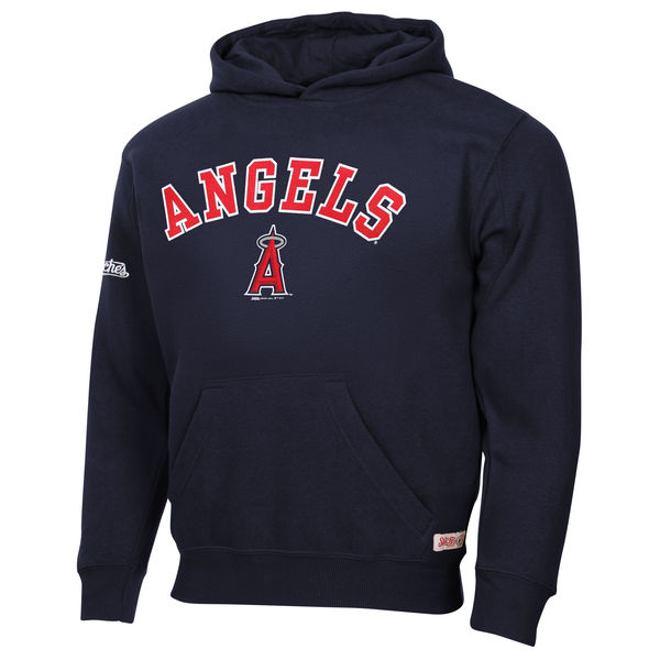 Men Los Angeles Angels of Anaheim Stitches Fastball Fleece Pullover Hoodie Navy Blue->more ncaa teams->NCAA Jersey